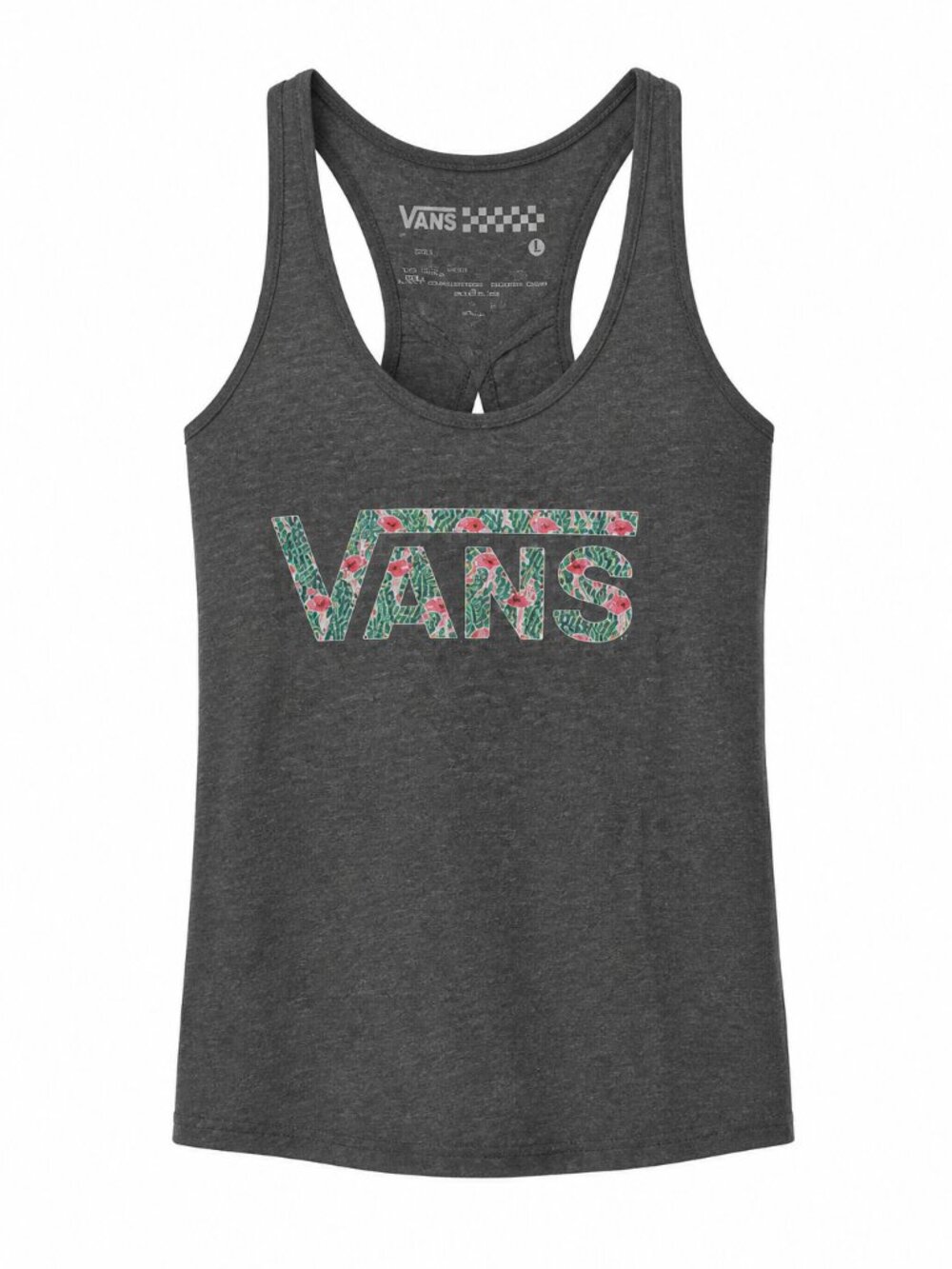 Vans Woman's Grey Tank Top Back Open Keyhole Large
